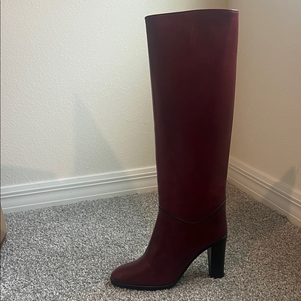 Charles Jourdan Burgundy Heeled Boots